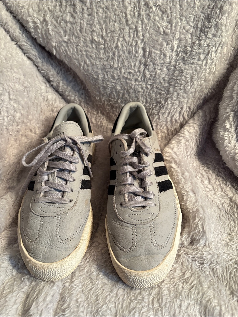 adidas Gray Sneakers with Black Three-Stripes